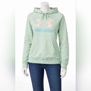 Under Armour Light Mint Pullover Hoodie with White Logo